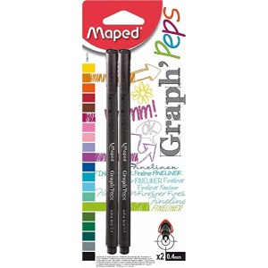 Maped Graph'Peps Fineliner Black Bls=2, MD-749141
