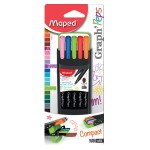 Maped Graph'Peps Fineliner Standup Bag=12col, MD-749158