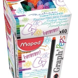 Maped Graph'Peps Fineliner Asst Colr Pot=60, MD-749161