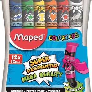 Maped Color'peps Gouache 12mlx12col plastic bx, MD-810520