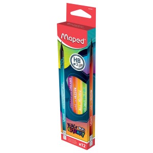 Maped Black Peps Energy HB Pencil+ER Bx=12pcs, MD-852001