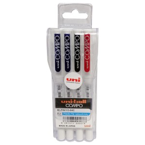 Mitsubishi Uniball Compo 0.3mm Wlt=4pc, MI-PIN115-04C