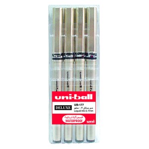 Mitsubishi Uniball Delux 0.7mm pen Wlt=4p, MI-UB177-04C