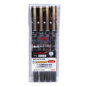 Mitsubishi Uniball Delux 0.5mm pen Wlt=4 blue, MIP-PACK-026
