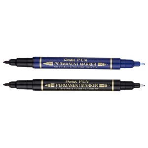 Pentel Twin Tip Marker Blue + Black, PE-N75W-02AC