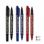 Pentel Twin Tip Marker Wallet =4pcs 2Blue + 2Black, PE-N75W-04