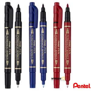 Pentel Twin Tip Marker Dsp=6DZ Astd colrs, PE-N75W-6D