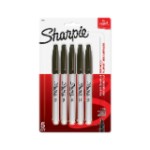Sharpie Permanent Marker Fine Black Bls=5Pcs, SP-1986051