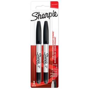 Sharpie Permanent Marker TwinTip Black Bls=2Pcs, SP-1986454