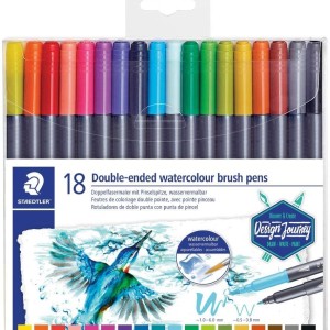Staedtler Marsgraphic 2 tips brush pen Set=18col, ST-3001-TB18
