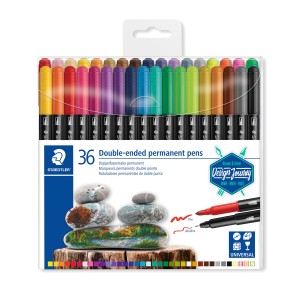 Staedtler Double-end Permanent Fibre Tip  St 18col, ST-3187-TB18