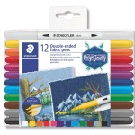 Staedtler Double-end Fibre Tip Textile Set 12col, ST-3190-TB12