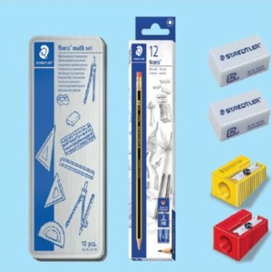 Staedtler Noirs1DZ+Mathset+Eraser2pcs+Sharpnr2pcs, STP-PACK-336
