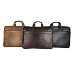 Genesis Leather Expandable 17 Inch Laptop Bags Office Bag for Men Women Messenger Briefcase (Brown)