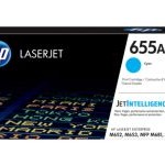 HP 655A Original LaserJet Toner Cartridge, Cyan (CF451A)