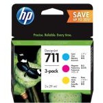 HP 711 3-Pack 29-ml DesignJet Ink Cartridges, Cyan/Magenta/Yellow (P2V32A)
